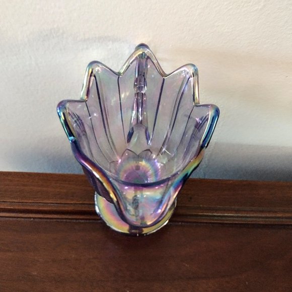 VTG FENTON Lavender Iridescent Art Glass ~ Petal Design 5" Creamer Pitcher *Read - Picture 5 of 12